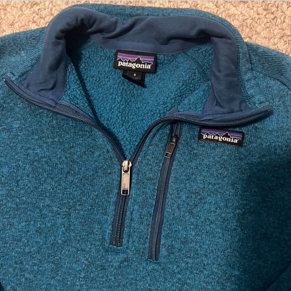 Patagonia Women's Better Sweater SMALL 1/4 Zip Pullover Fleece Jacket Aqua Blue - Picture 2 of 4